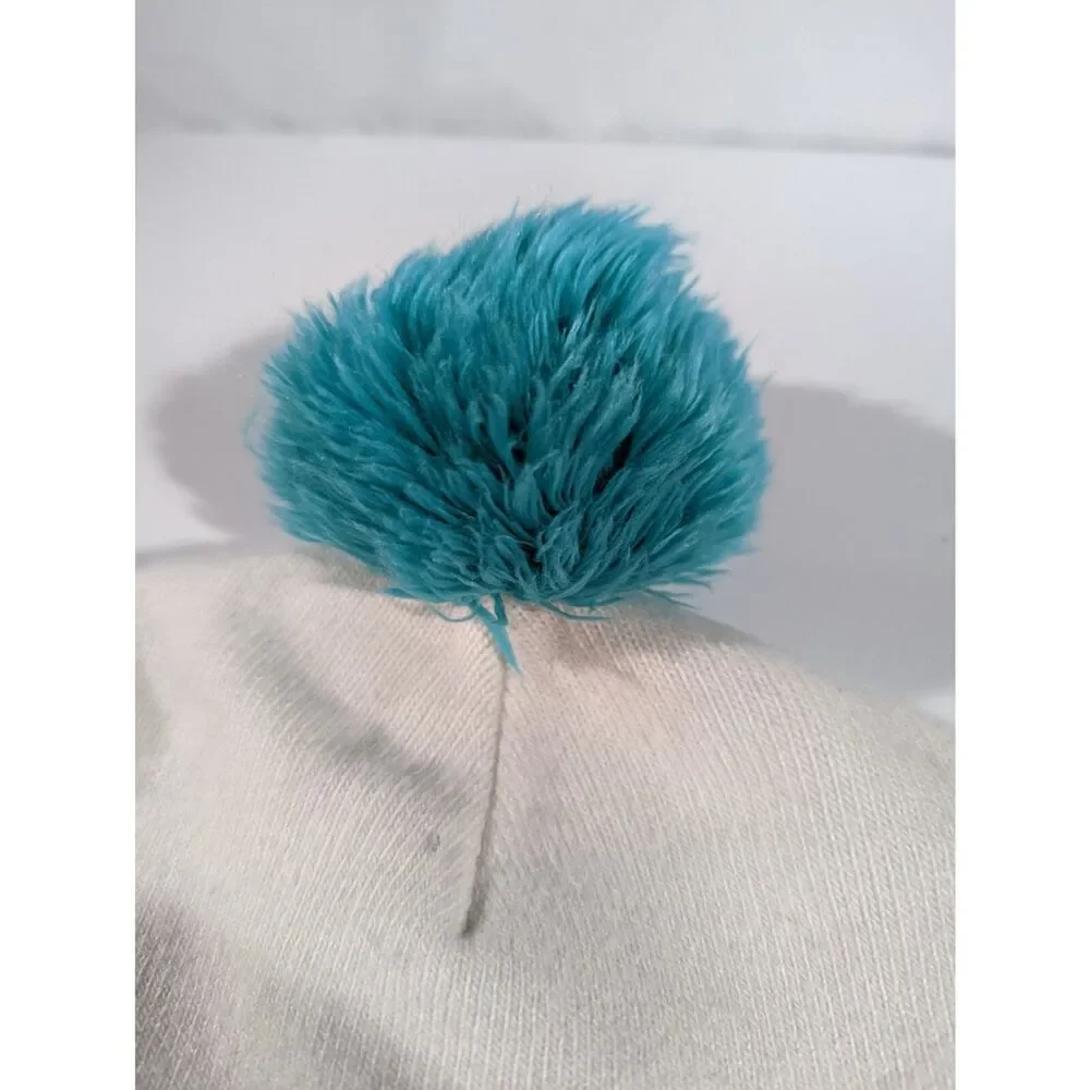 Columbia Beanie Womens White Blue Pom Winter Hat